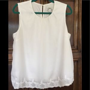 Coldwater Creek lined shell w/ gathered neck Large